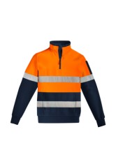 Hi Vis Half Zip Jumper-Orange/Navy 