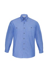 Men's Chambray Shirt-Blue 